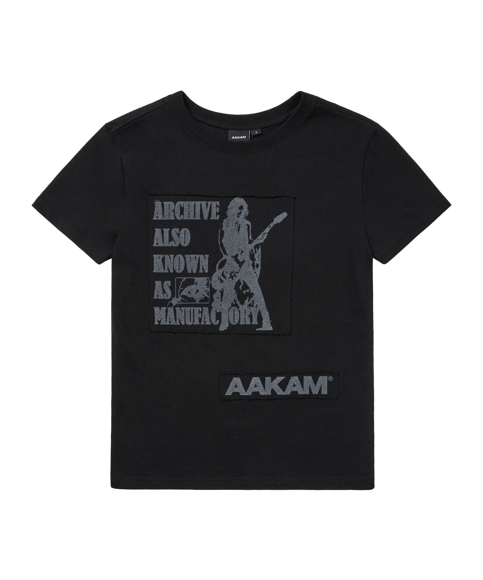 ●AAKAM● 25SS Washed Patch Half Top MUSINSA | AAKAM Grunge Patch Half Top (Khaki)