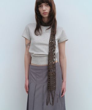 코튼 크로쉐 스카프 [다크 브라운]