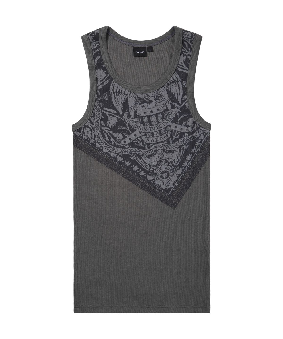 아캄(AAKAM) Scarf Printed Sleeveless (Dark Gray)
