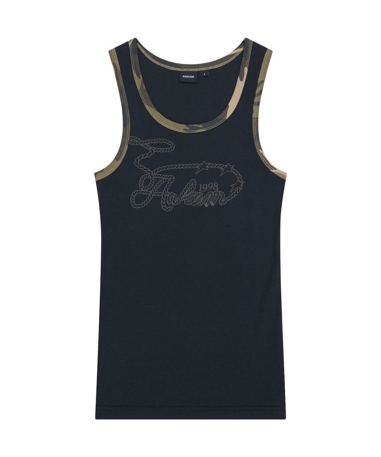 Rope Contrast Camo Sleeveless (Black)