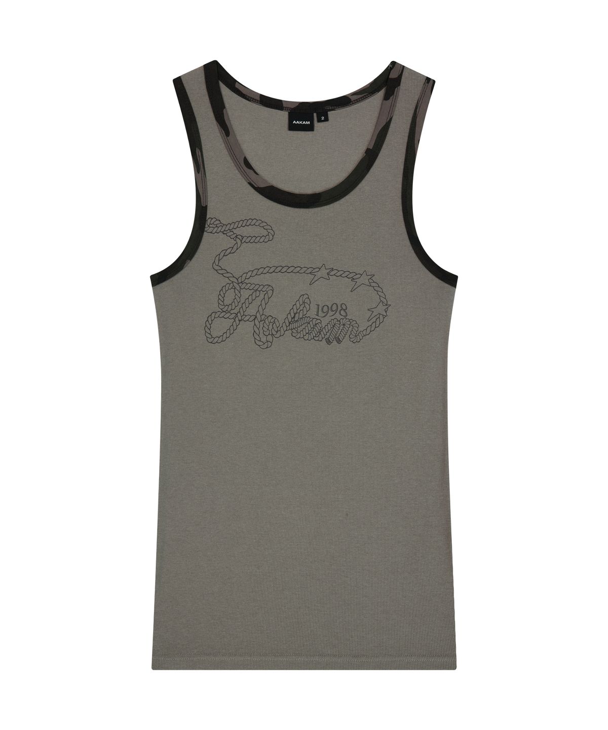 아캄(AAKAM) Rope Contrast Camo Sleeveless (Khaki)