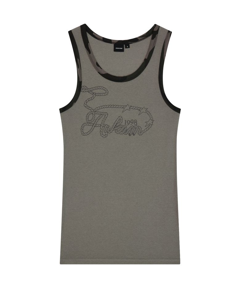 Rope Contrast Camo Sleeveless (Khaki)