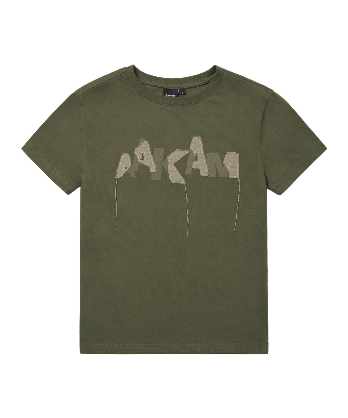 아캄(AAKAM) Grunge Patch Half Top (Khaki)