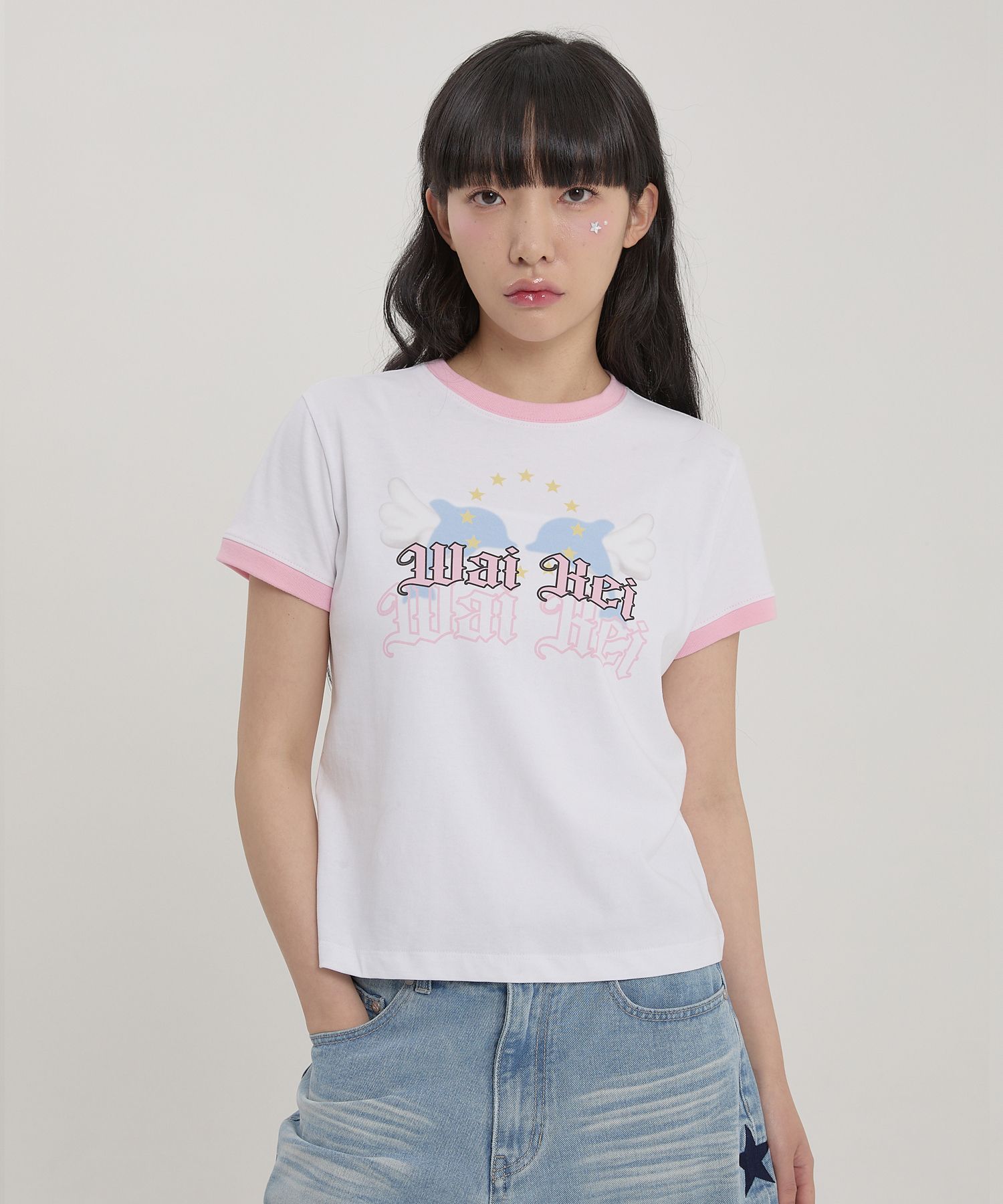 MUSINSA | ESCAPEFROM riding dolphin t-shirt white
