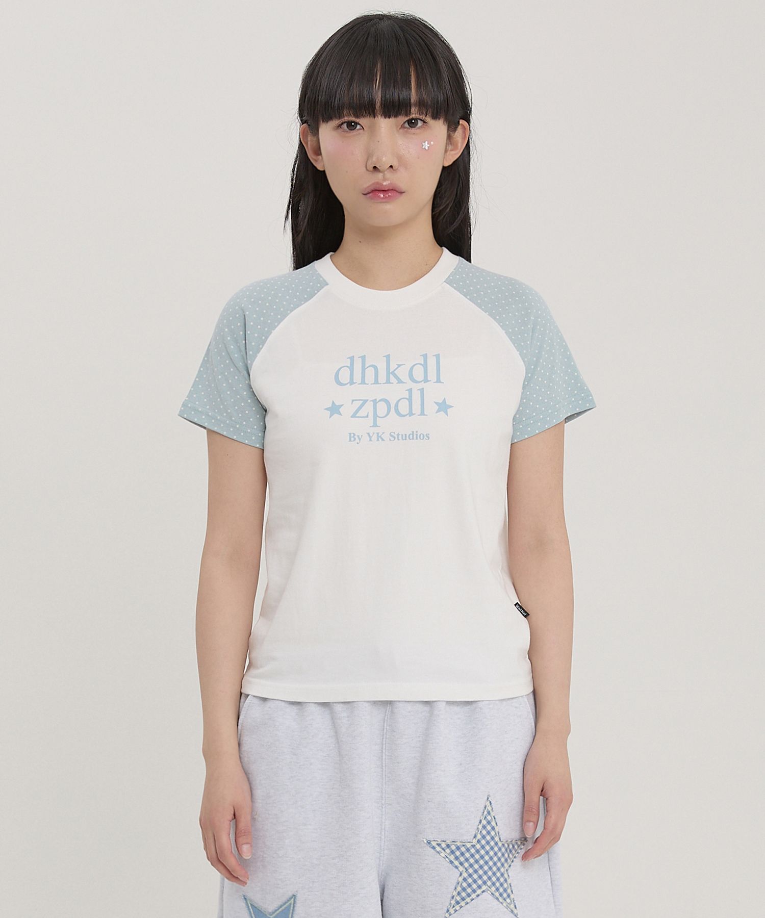 ★WAIKEI★ Dot Raglan Short Sleeve T-shirt Pink YKBE02TS04-2 MUSINSA | WAI KEI Dot Raglan Short Sleeve T-shirt White