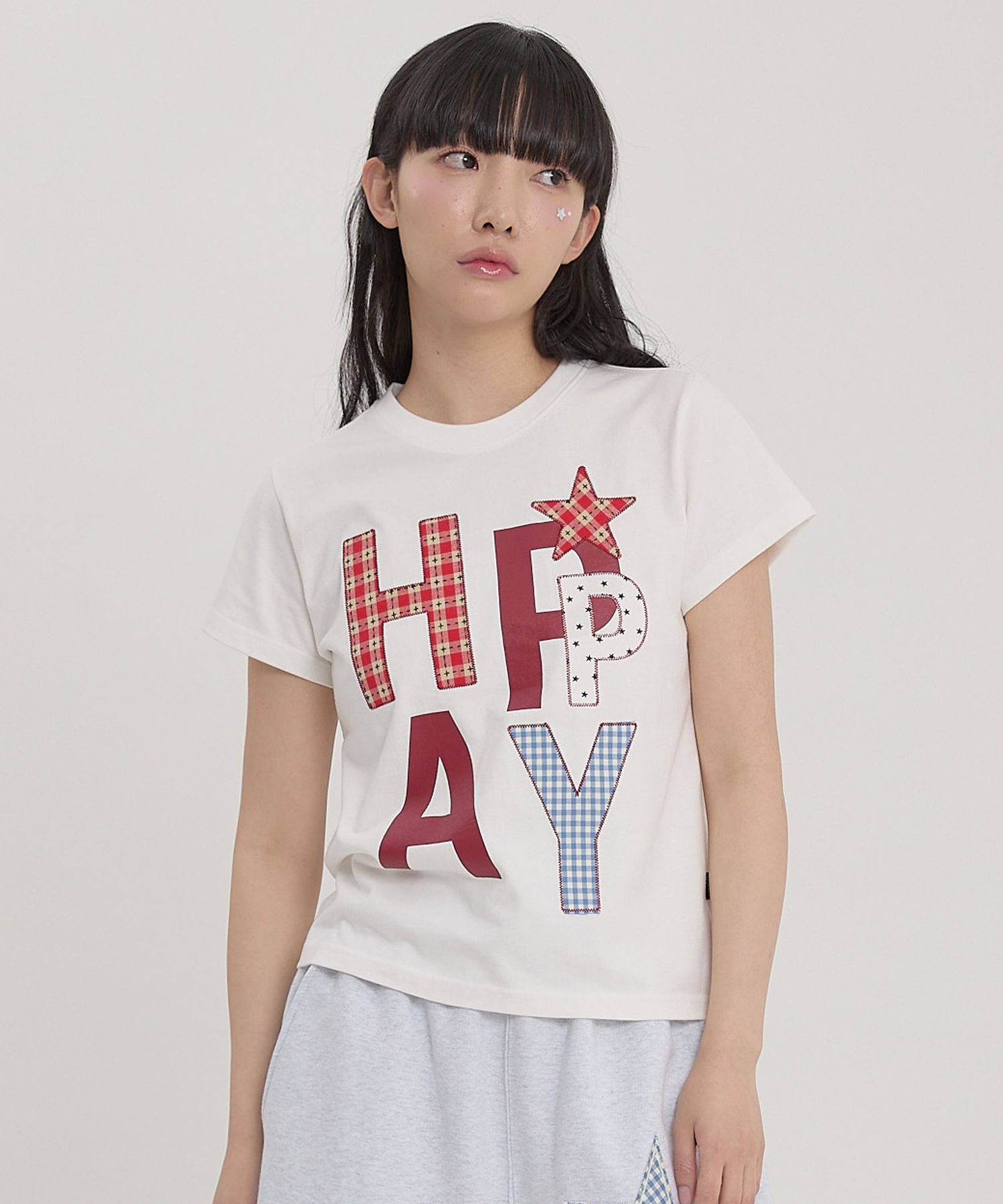 Tシャツ・カットソー Wai Kei HAPPY Patchwork Short Sleeve T-shirt 5BSA066 MUSINSA | WAI KEI HAPPY Patchwork Short Sleeve T-shirt Navy