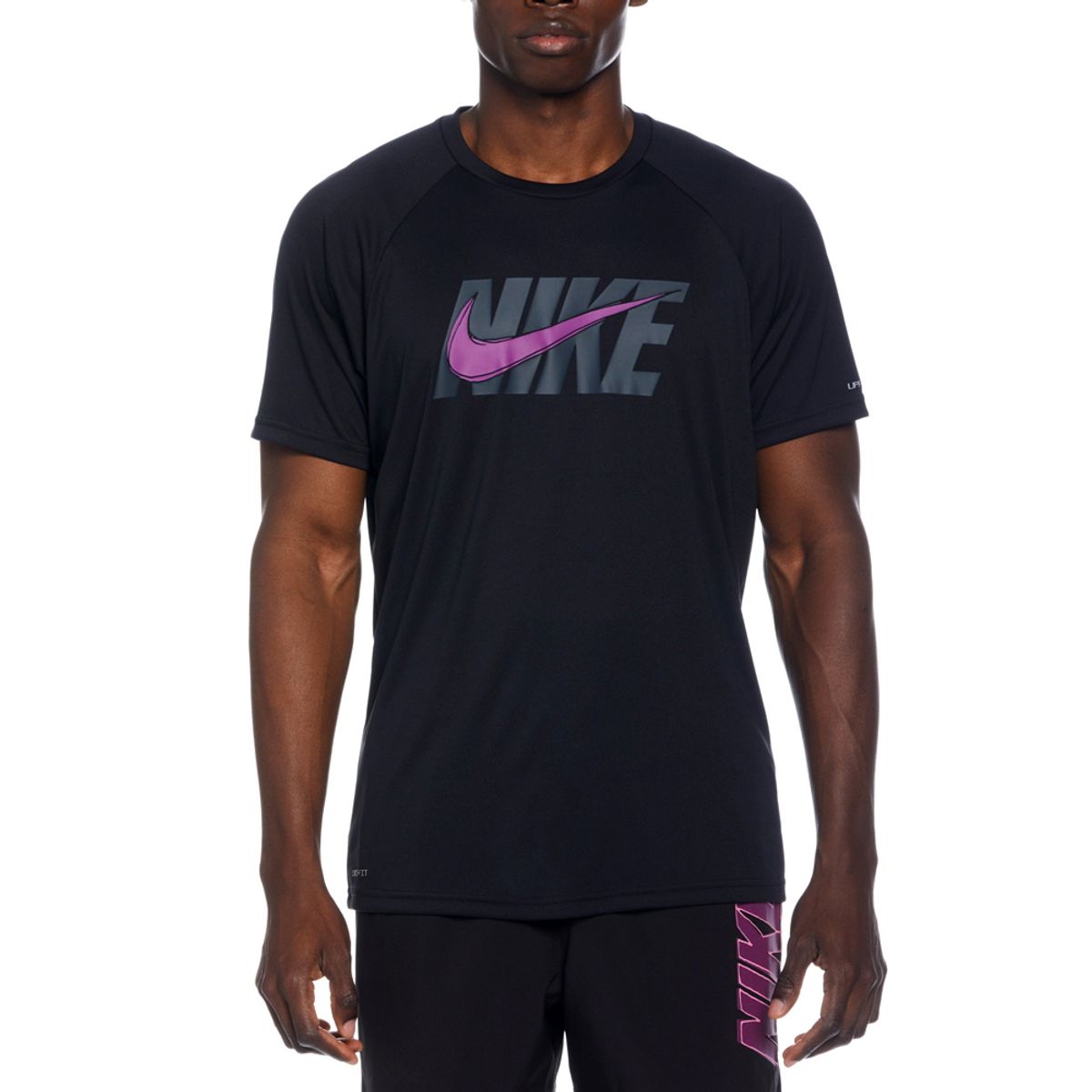 나이키스윔(NIKE SWIM) 남자래쉬가드 로고 스케치 하프 슬리브 하이드로가드 NESSD687-001