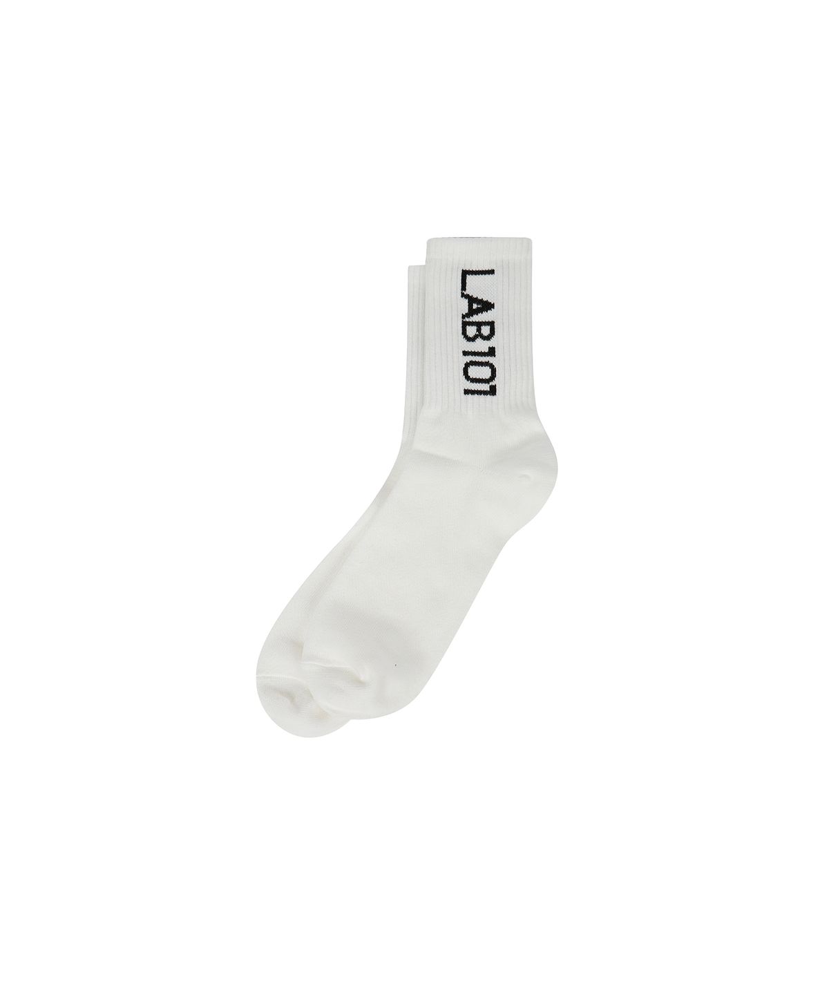 랩원오원(LAB101) 로고 레터링 양말 (WHITE)