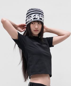 Wavy Logo  Stripe Beanie