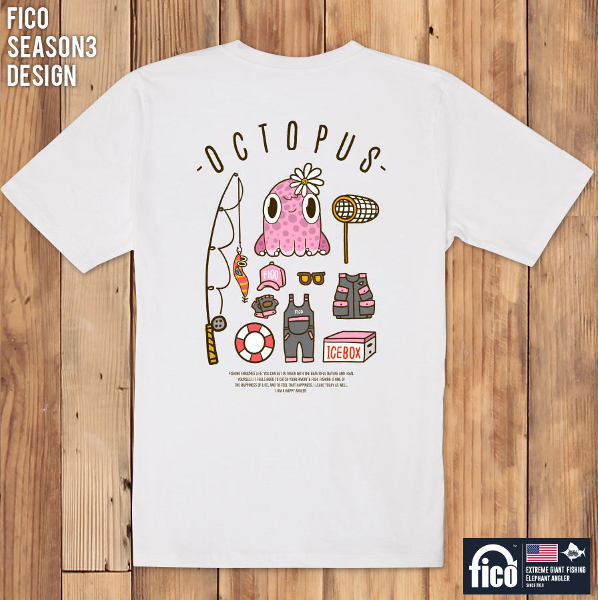 돌돌(DOLDOL) FICO_tshirts-299  피코앵글러 낚시 브랜드 문어 디자인 티셔츠 반팔티