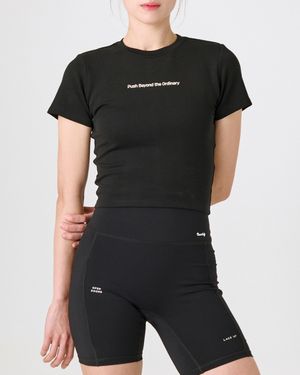 Womens Push Cropped T-Shirt Black