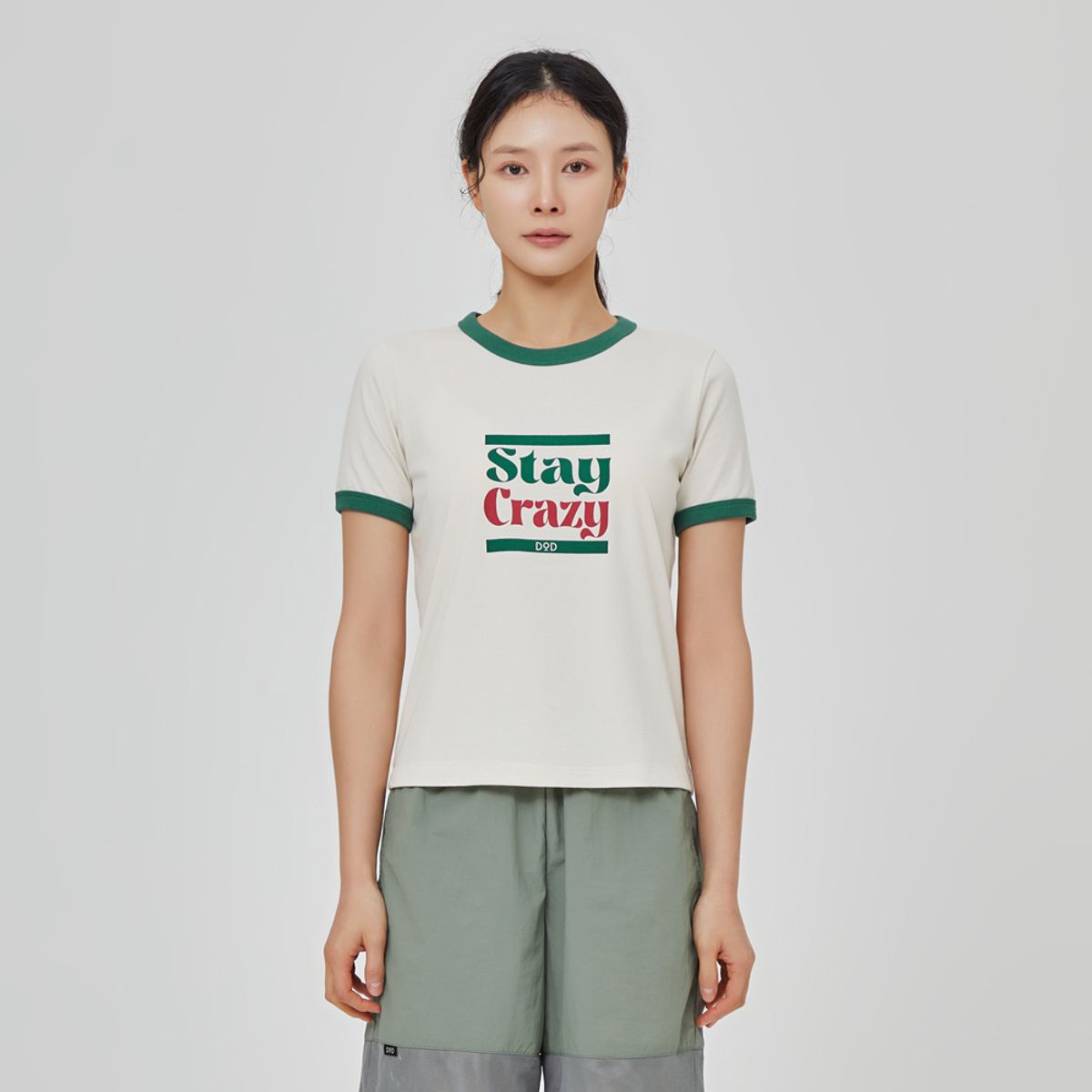 디오디(DOD) 에이드 링거 라운드 반팔 티셔즈 여자(IVORY)