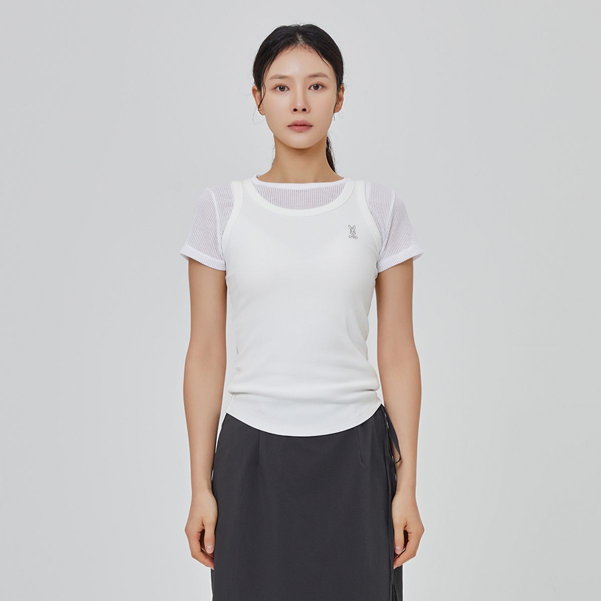 디오디(DOD) 골지 슬리브리스 티셔츠 여자(OFF WHITE 2)