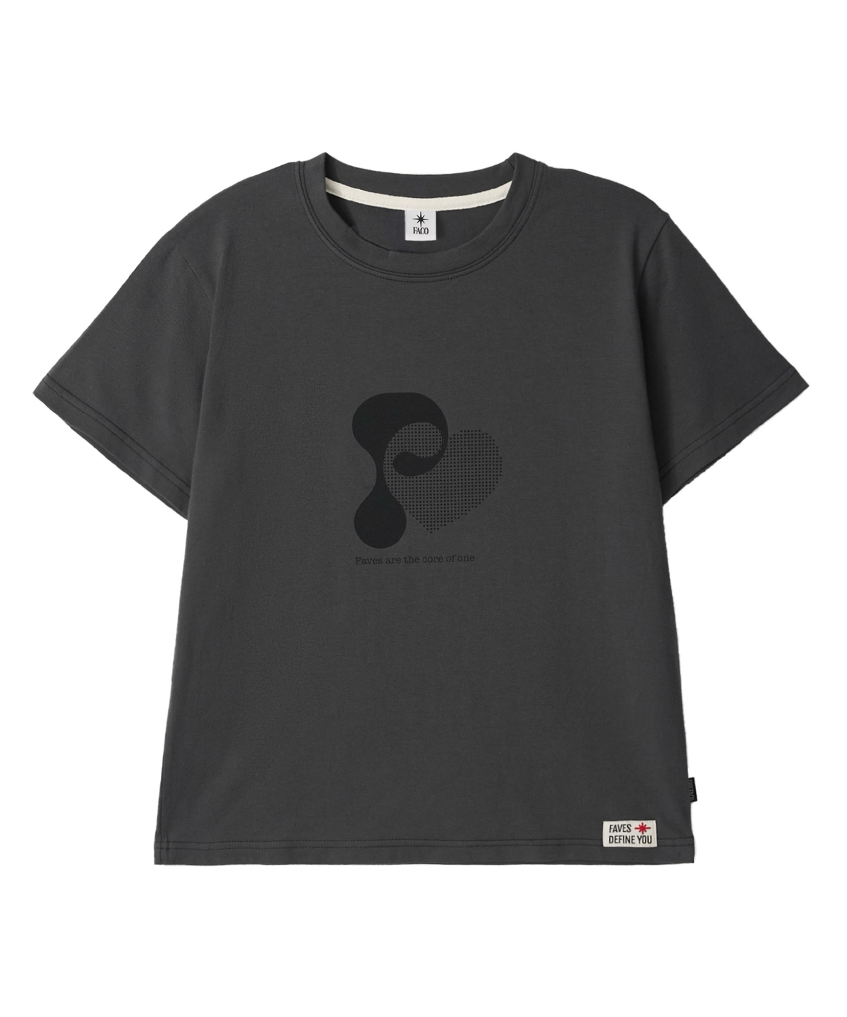 더파코(THE FACO) DOT HEART CORE TEE CHARCOAL