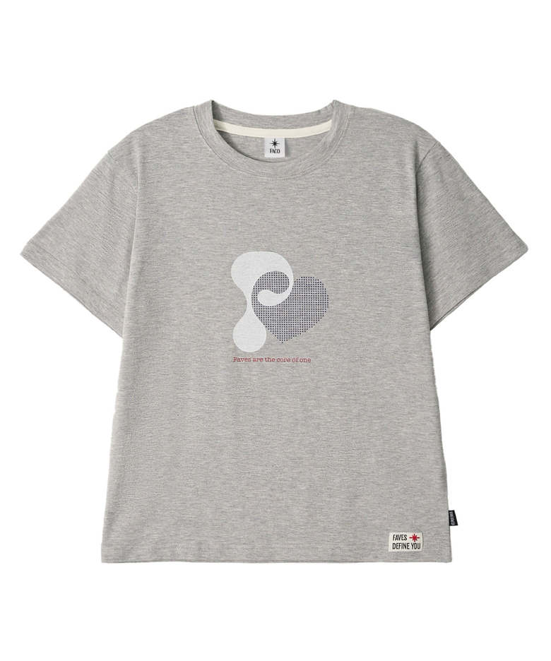 DOT HEART CORE TEE GRAY