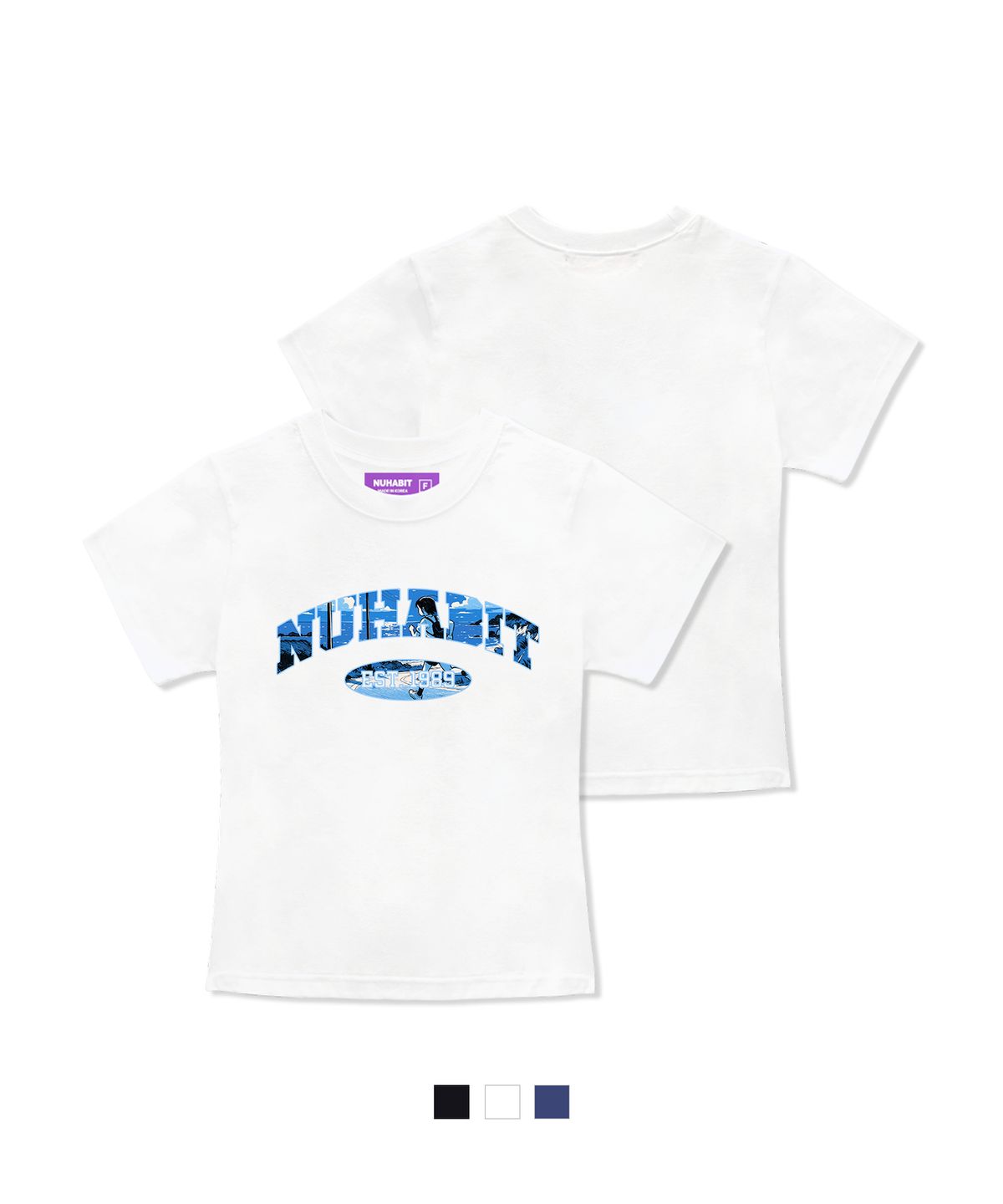 뉴해빗(NUHABIT) N/H BLUE RIDE 슬림핏 반팔 티셔츠 (GFS2-5NH1343)