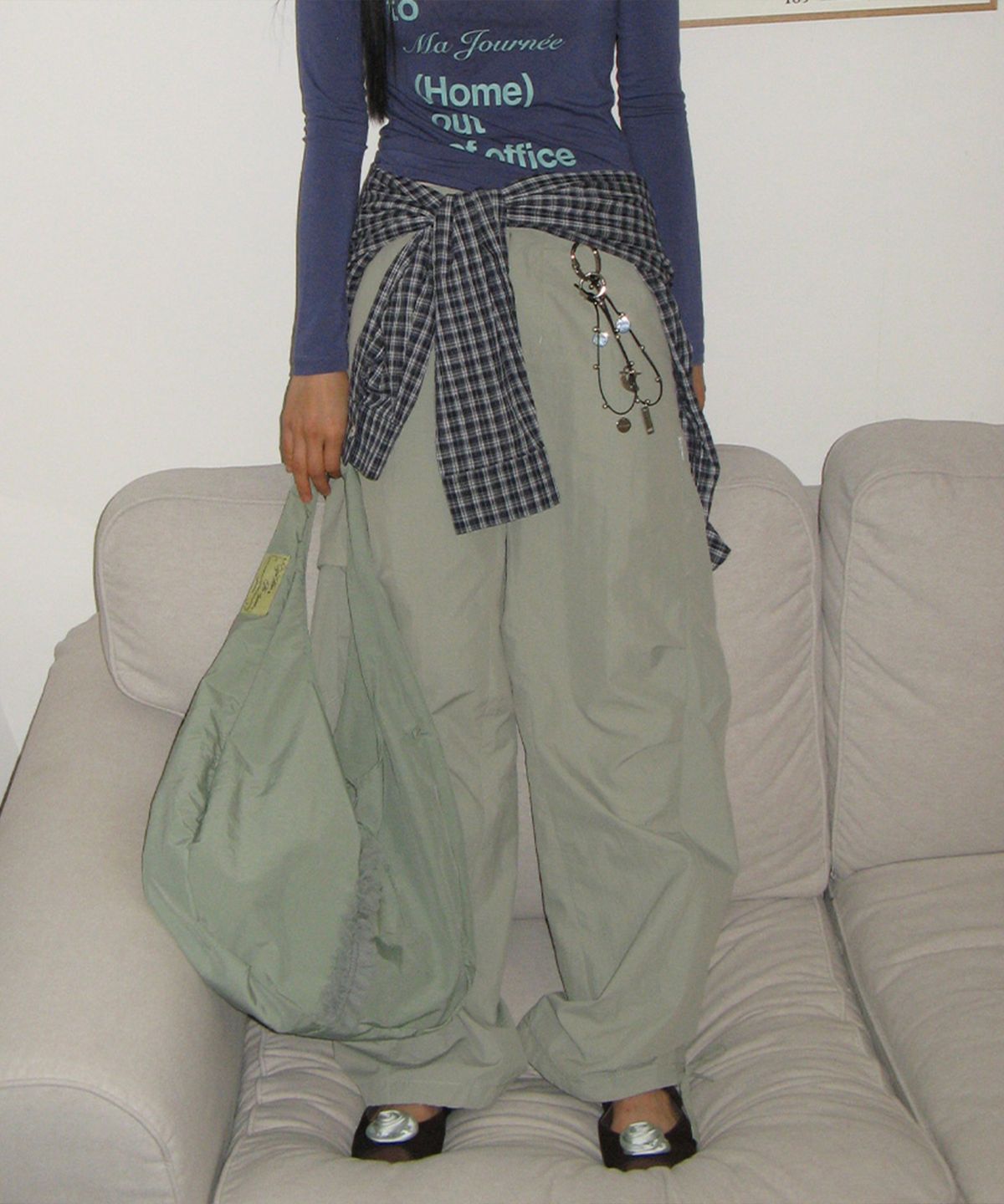 마조네(MA JOURNEE) N.WIDE CARGO PANTS_KHAKI