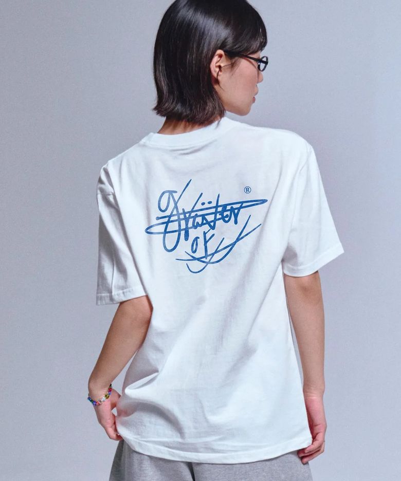 [UNISEX]싸인 블루 레터링 백로고 반팔티_3color