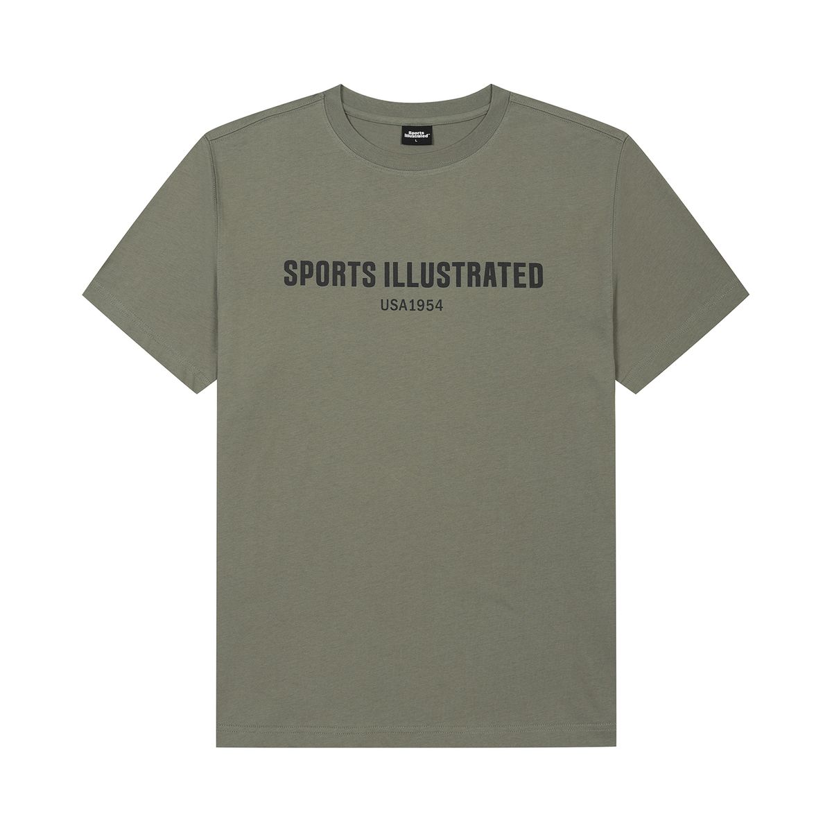 스포츠 일러스트레이티드(SPORTS ILLUSTRATED) 베이직 로고 라운드 티셔츠 (카키)
