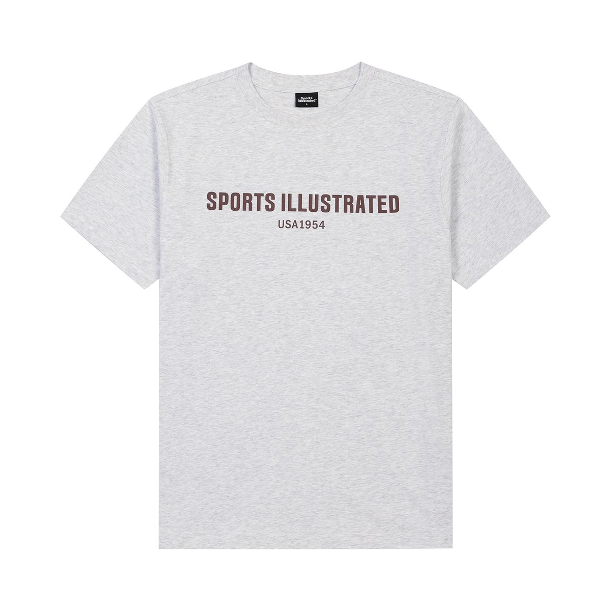 스포츠 일러스트레이티드(SPORTS ILLUSTRATED) 베이직 로고 라운드 티셔츠 (멜란지 그레이)