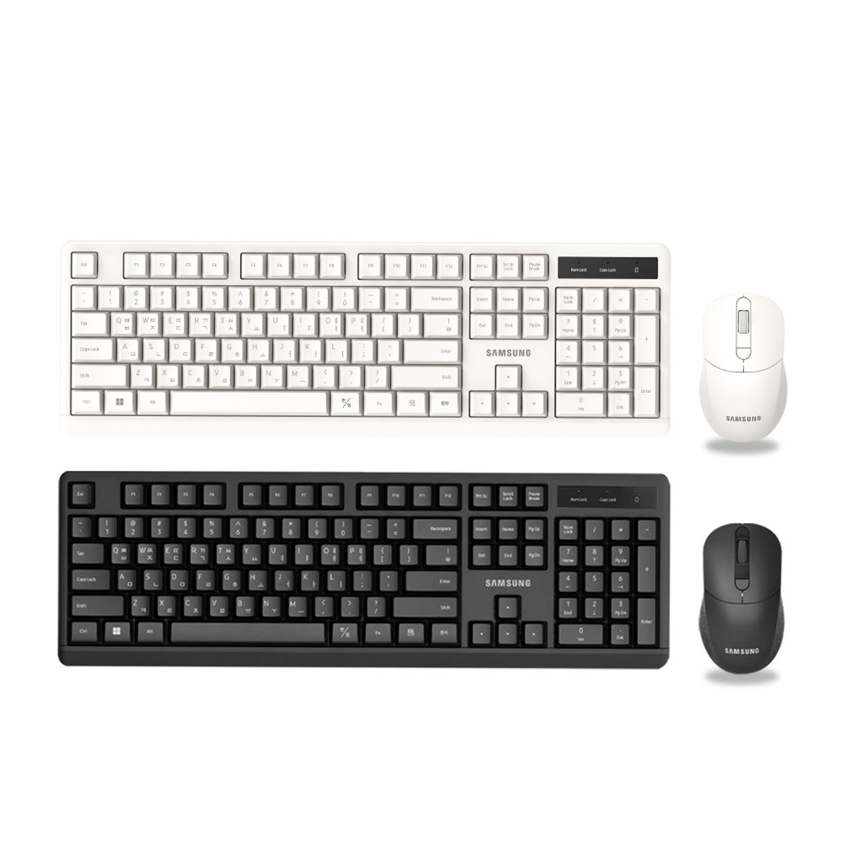 삼성전자(SAMSUNG ELECTRONICS) 무선키보드마우스세트 SP-R1600W 화이트  저소음 마우스 합본 사무용