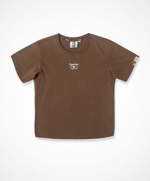 여성 쿨코튼 크롭 라운드 반팔티 [모카]