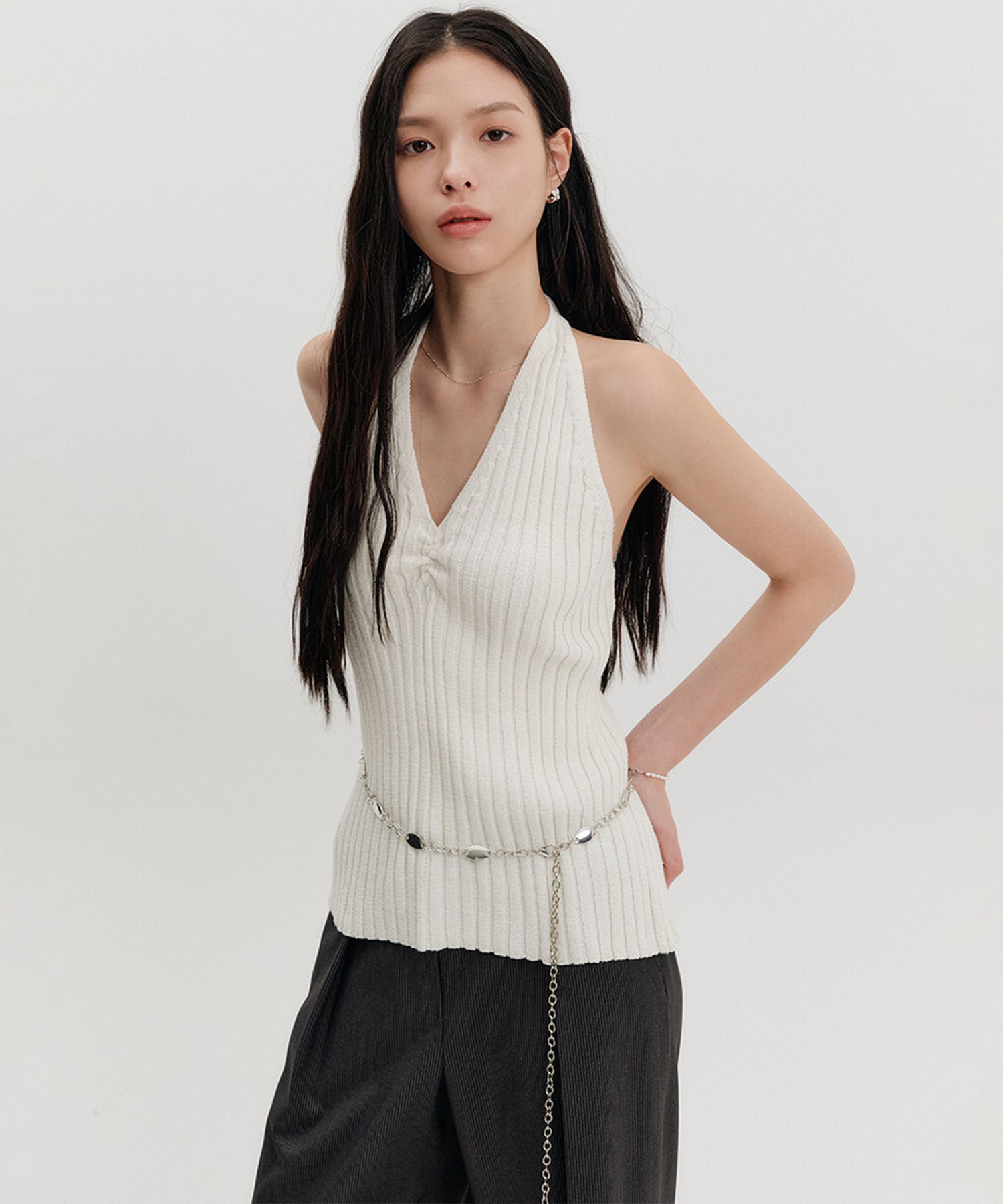 [LOOKAST]BELLA HALTER NECK KNIT TOP_3色 MUSINSA | LOOKAST BELLA HALTER NECK KNIT TOP_IVORY