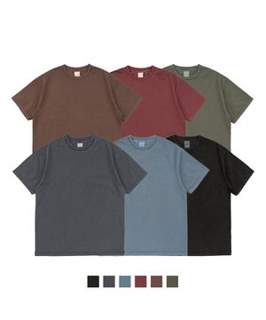 [2PACK] 32수 2합 피그먼트 무지 라운드 반팔티 (6COLOR)