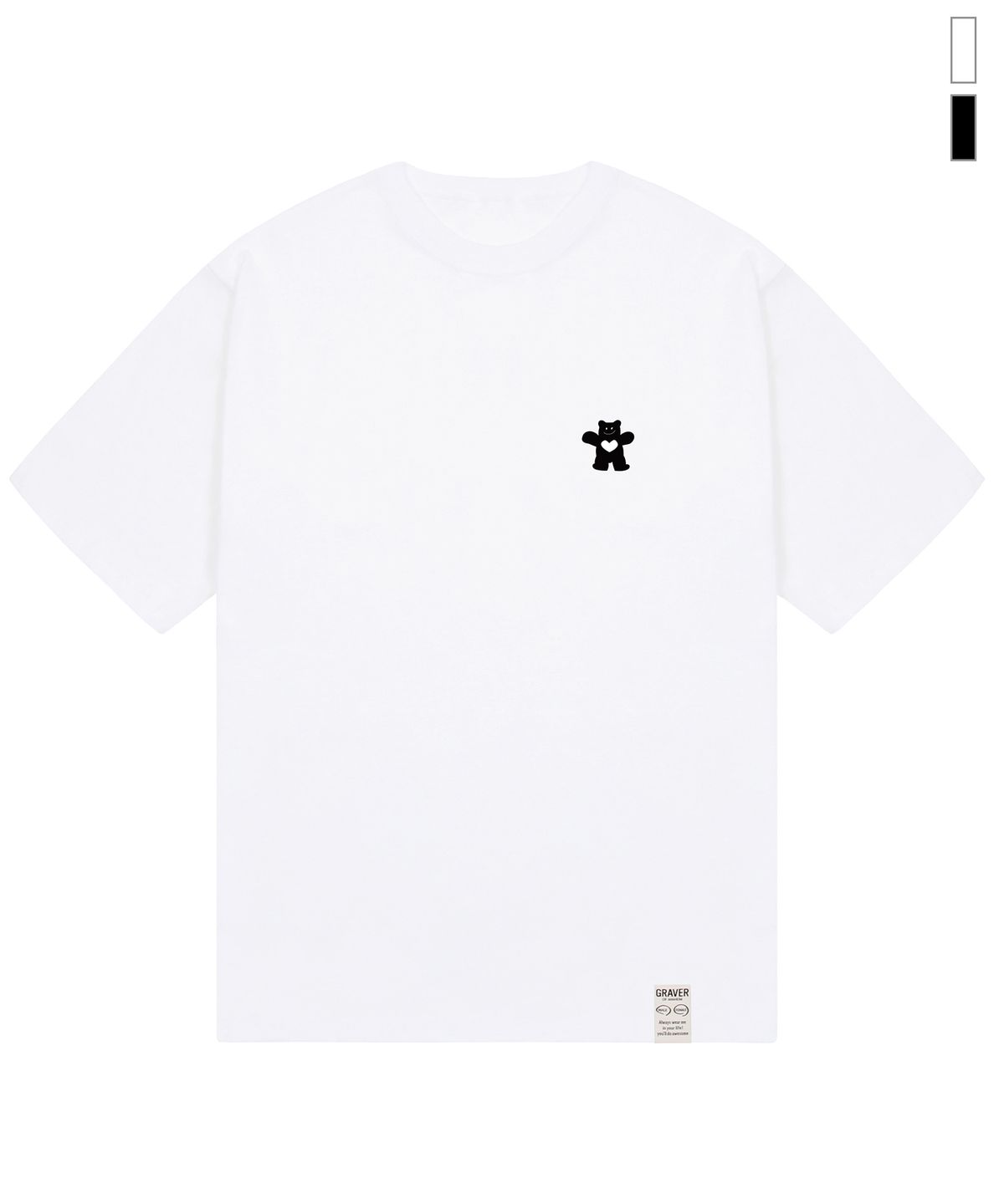 그레이버(GRAVER) [UNISEX]BEAR HEART 반팔티_2color