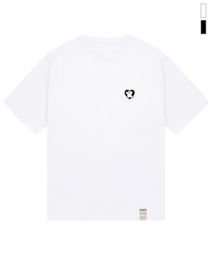 [UNISEX]베어 하트 블랙 자수 반팔티_2color