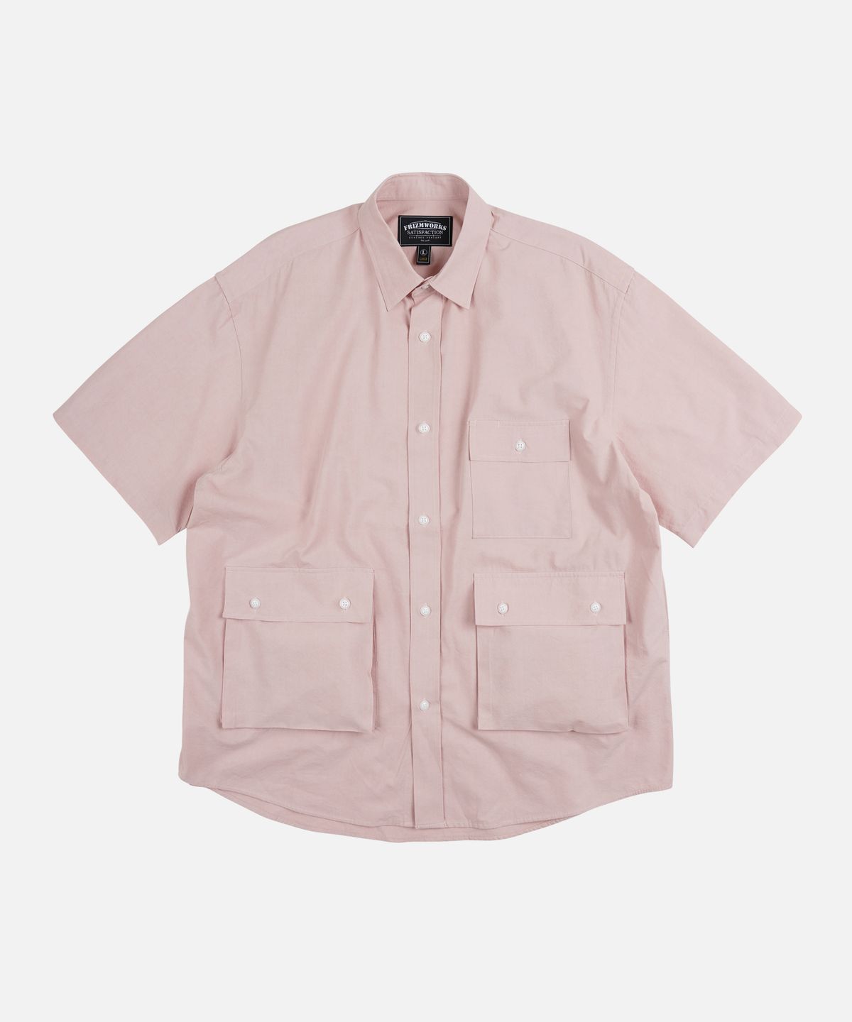 프리즘웍스(FRIZMWORKS) WASHED TRIPLE POCKET HALF SHIRT _ INDIAN PINK