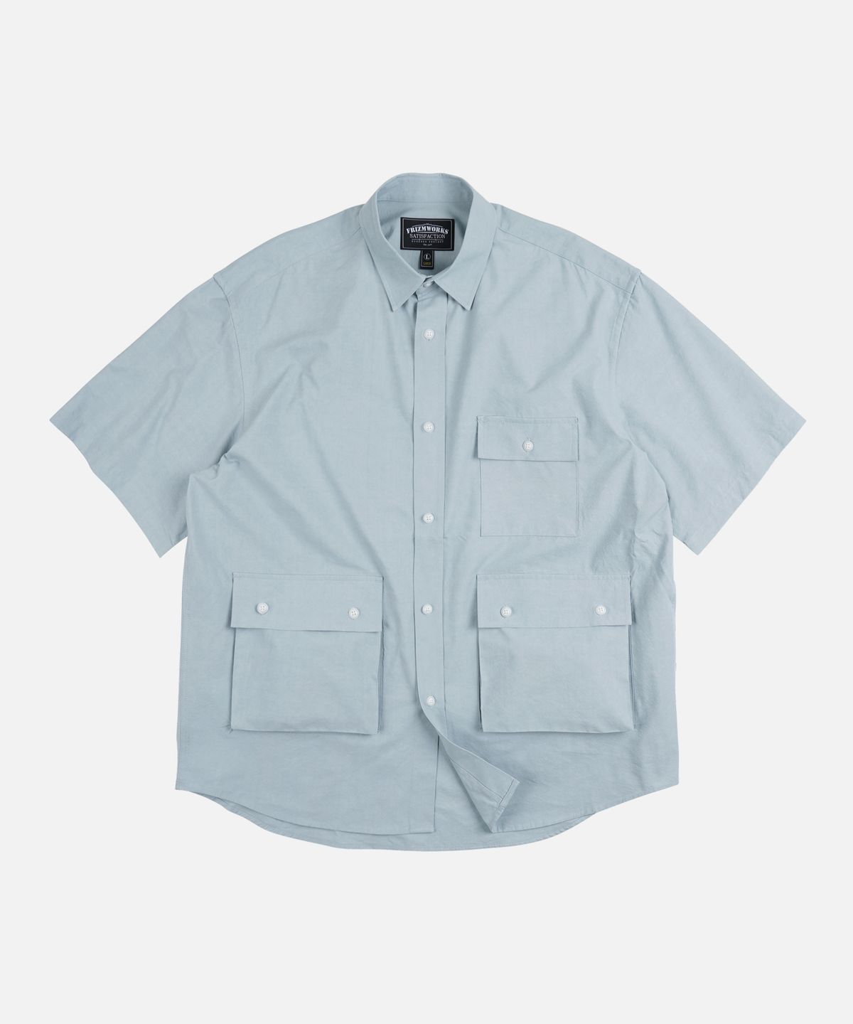 프리즘웍스(FRIZMWORKS) WASHED TRIPLE POCKET HALF SHIRT _ SKY BLUE