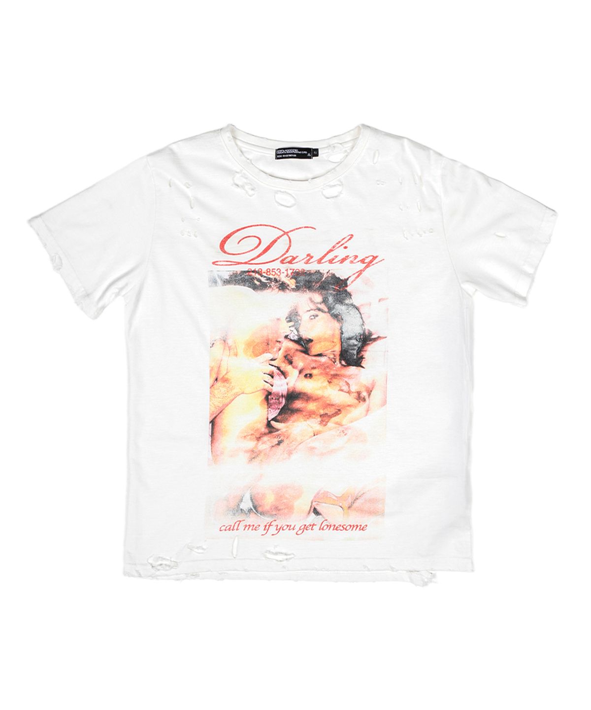 선데이오프클럽(SUNDAYOFFCLUB) Call Me Hand Distressed Short Sleeve - Off White