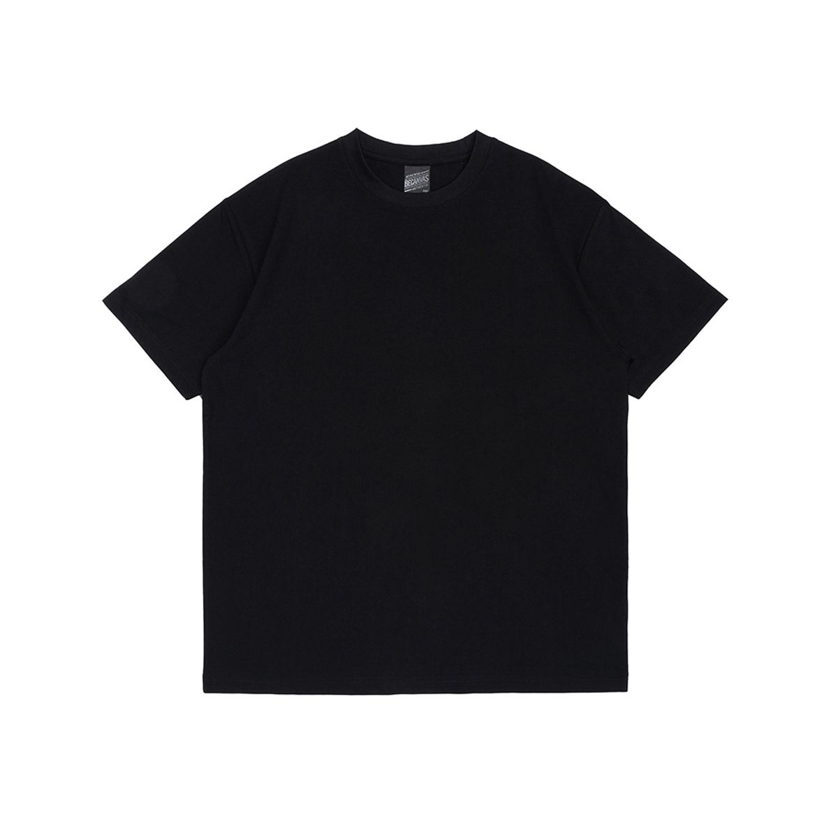 비캔버스(BECANVAS) COTTON TOUCH FUNCTIONALITY ROUND SHORTSLEEVE (BLACK)