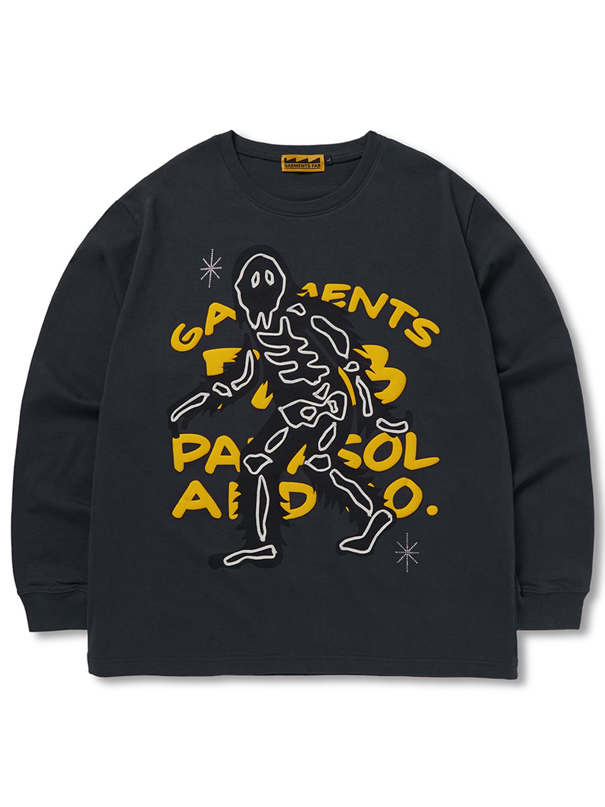 가먼츠팹(GARMENTS FAB) Hand EMB Skeleton Long sleeve (CHARCOAL)