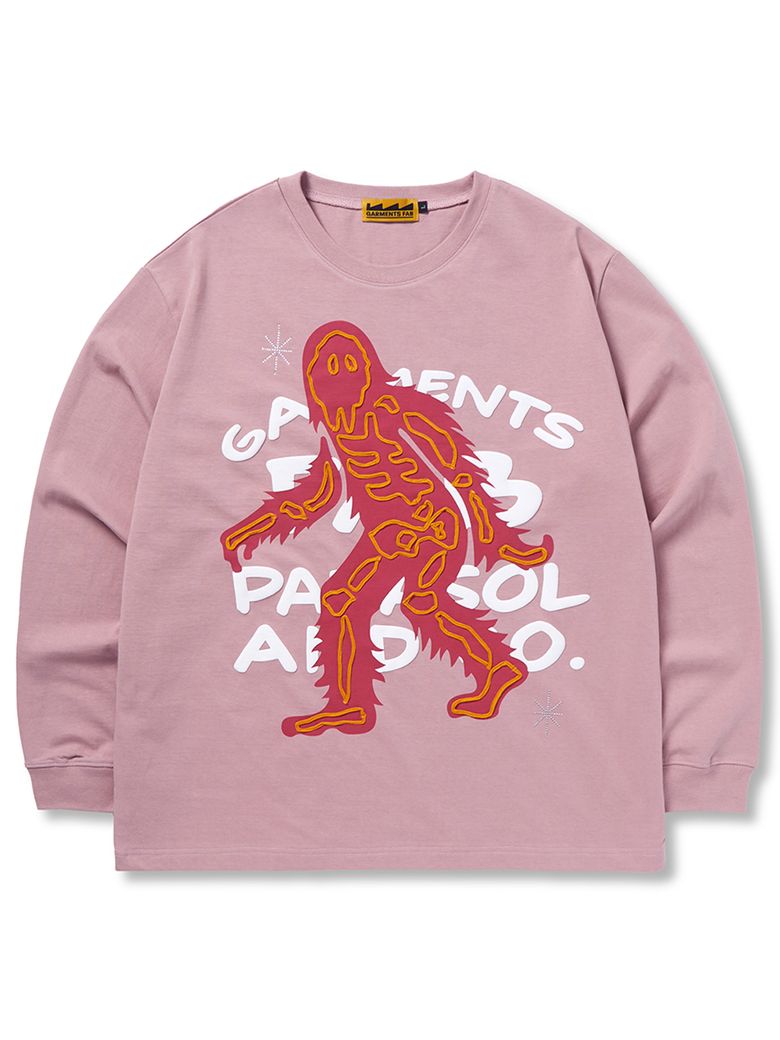 Hand EMB Skeleton Long sleeve (DARK PINK)
