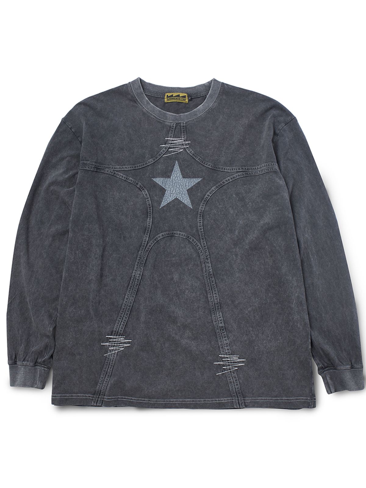 가먼츠팹(GARMENTS FAB) Washed Star Binding Tee (CHARCOAL)