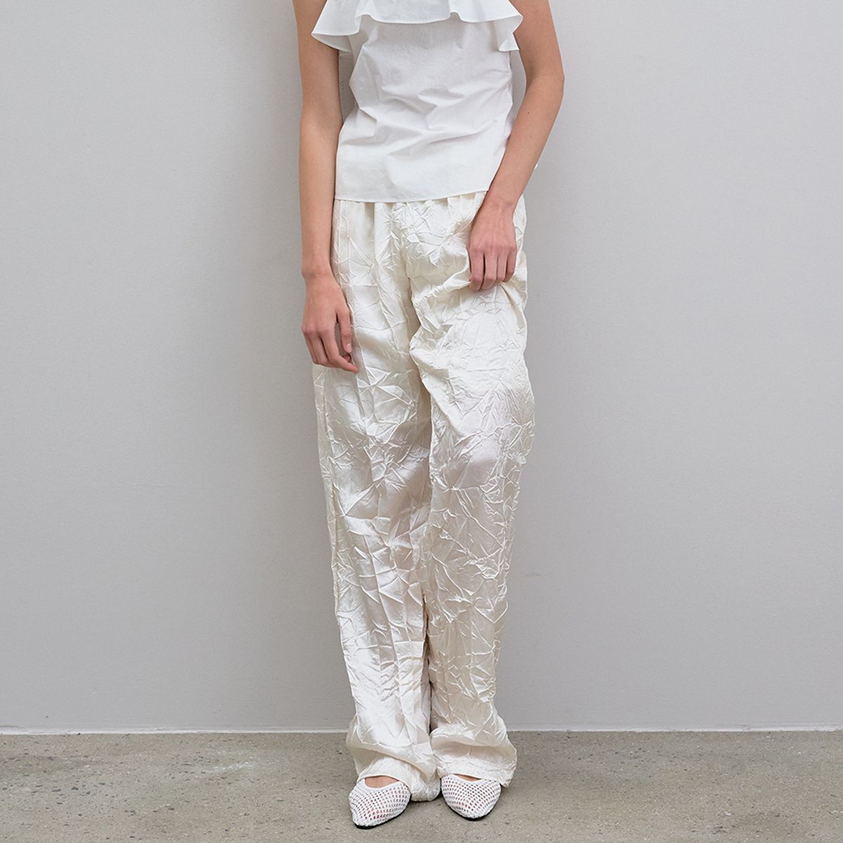 노우드(NOEUD) Crinkle String Pants (Ivory)