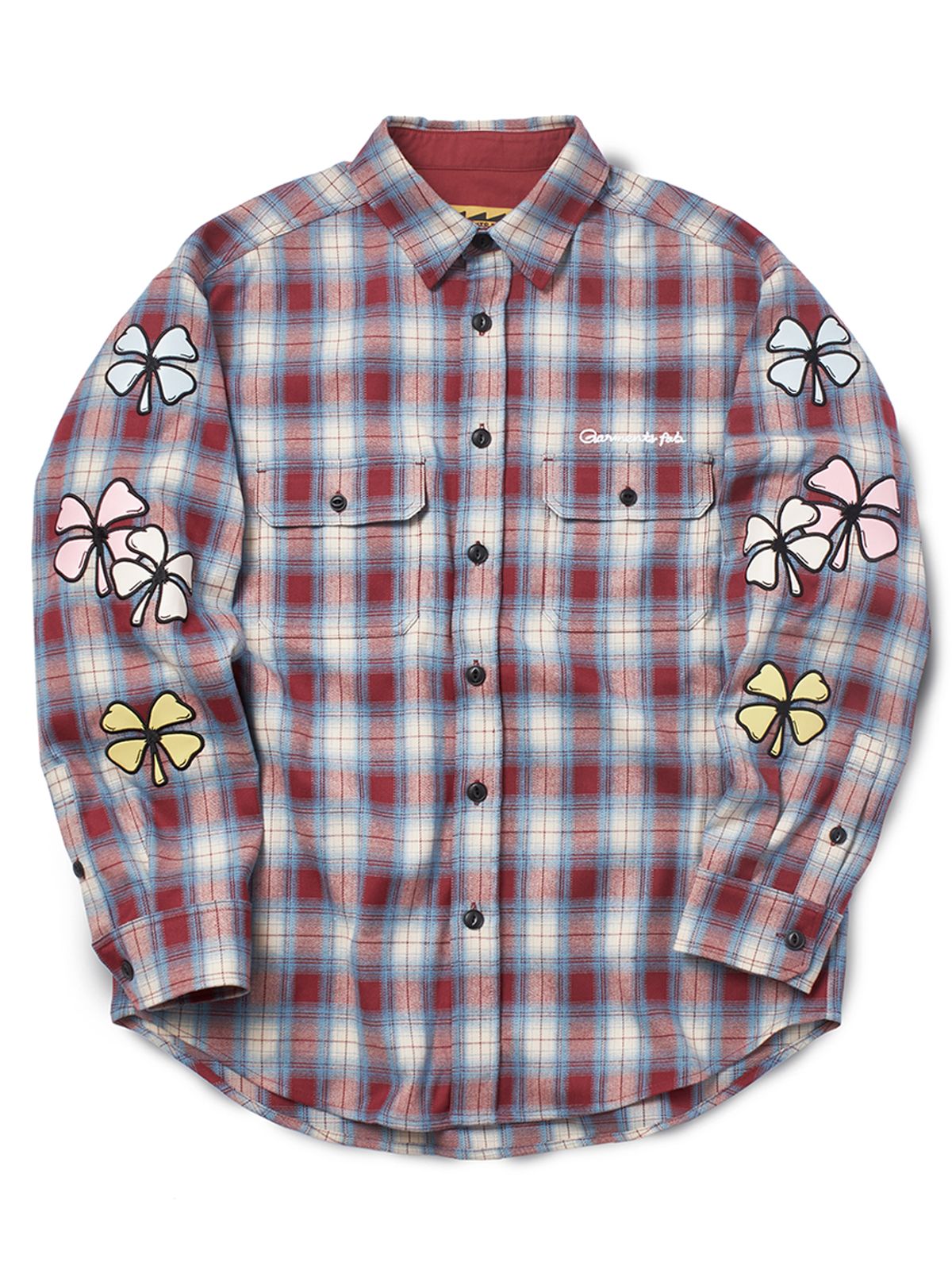 가먼츠팹(GARMENTS FAB) Lucky Clover Check Shirts (RED)