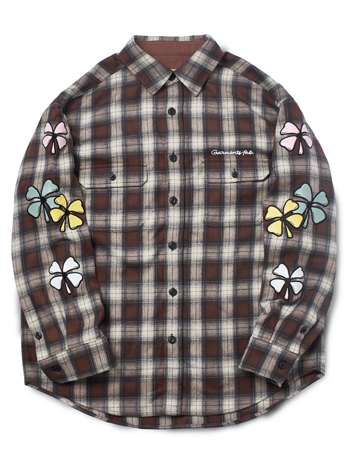 가먼츠팹(GARMENTS FAB) Lucky Clover Check Shirts (BROWN)