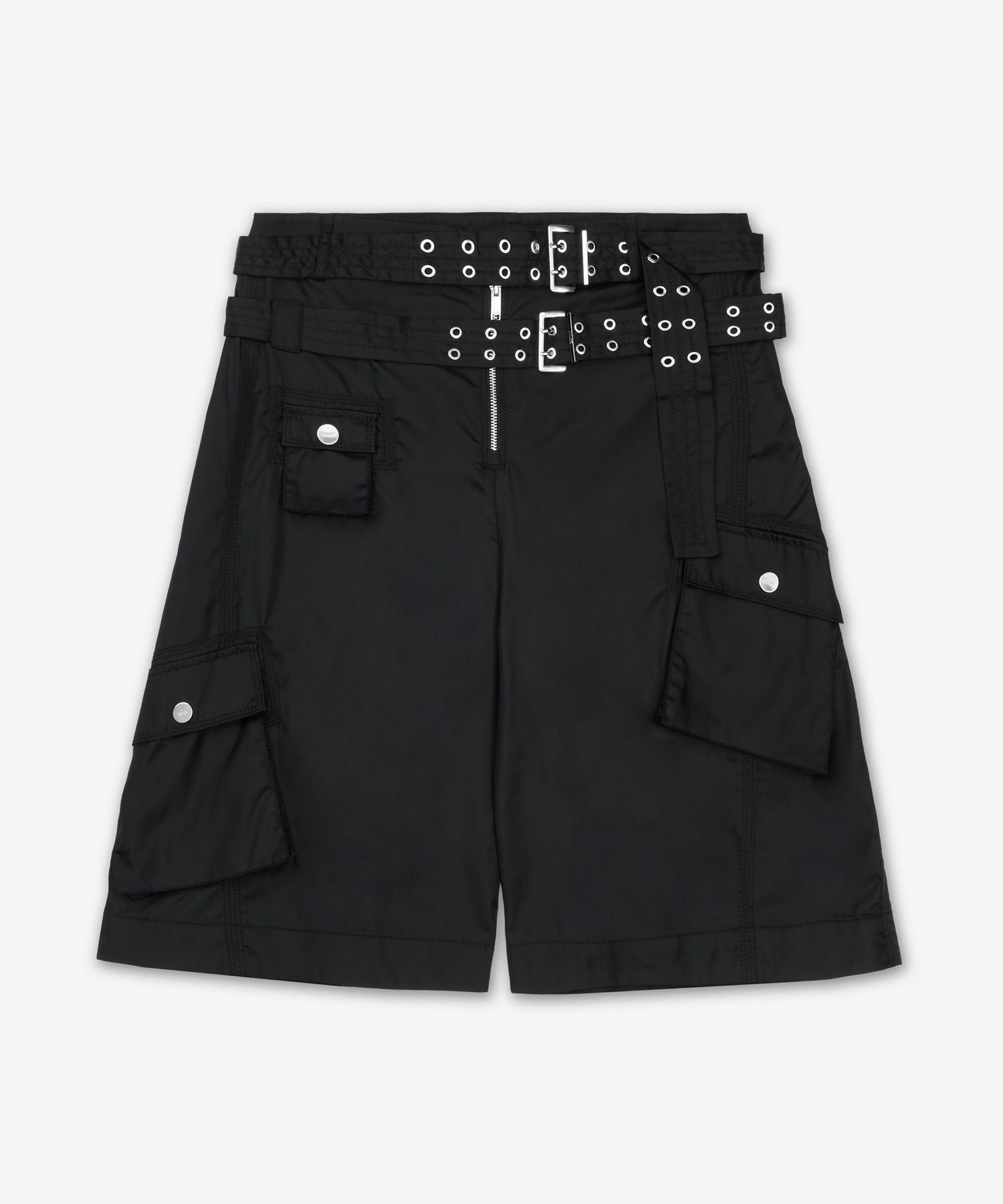 【GANNI】 Duchess Nylon Pocket Shorts Pants Black Black Duchesse Nylon Pocket Shorts | GANNI US