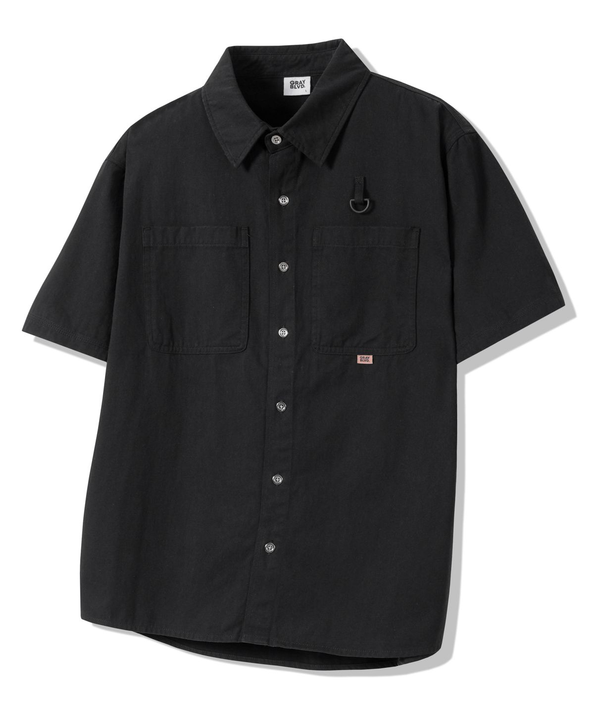 그레이블러밧(GRAYBLVD) 페이드 반팔 워크셔츠 GKBSH41 (BLACK)