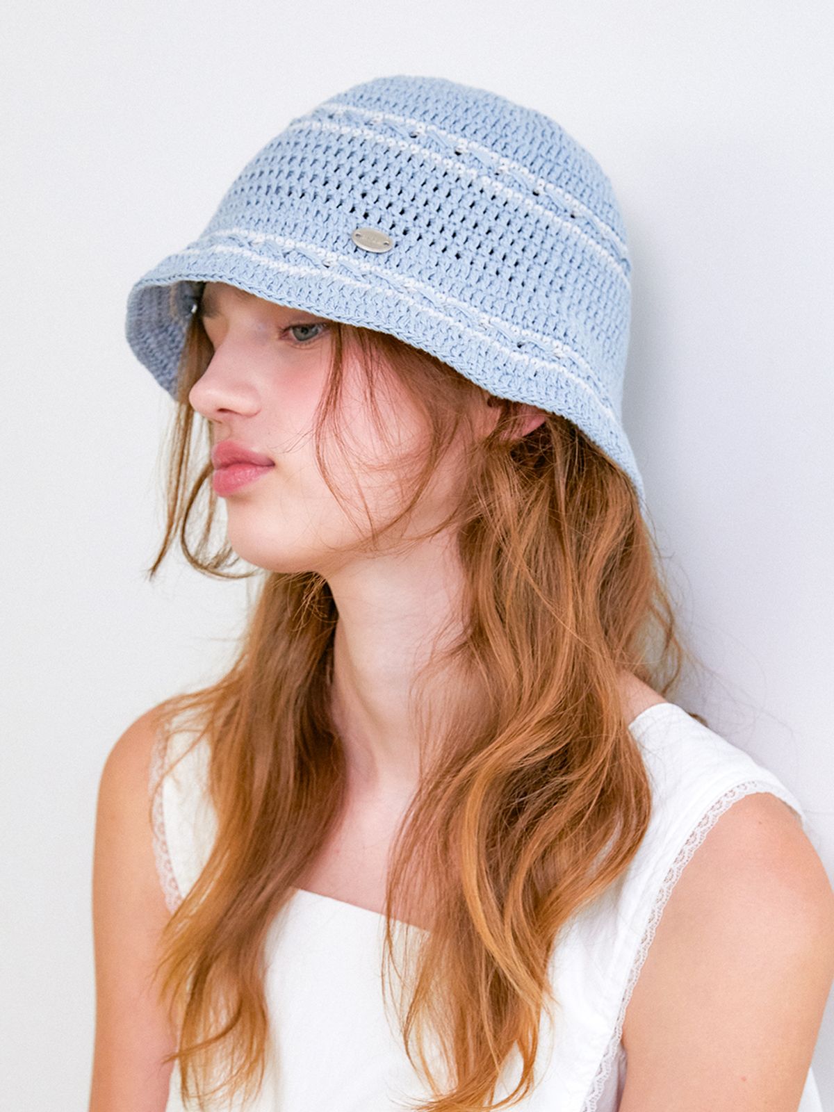 오블라(OVLA) [HAND CROCHET] cotton touch bucket hat_3color HA048