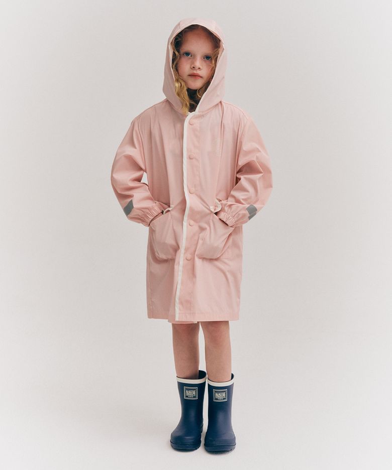 KIDS RAIN COAT gray pink