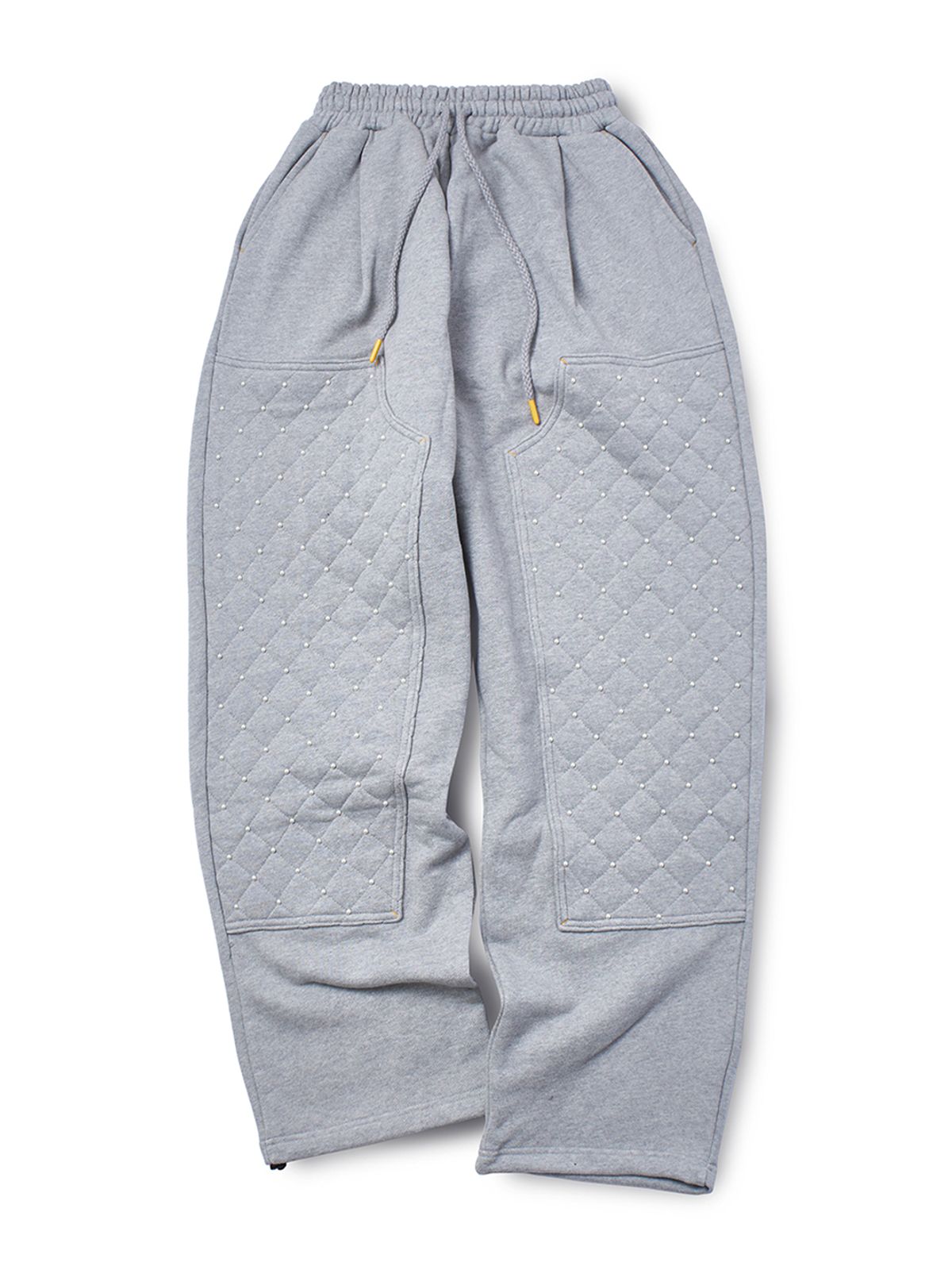 가먼츠팹(GARMENTS FAB) Quilted Double Knee Studs Sweatpants (GRAY)