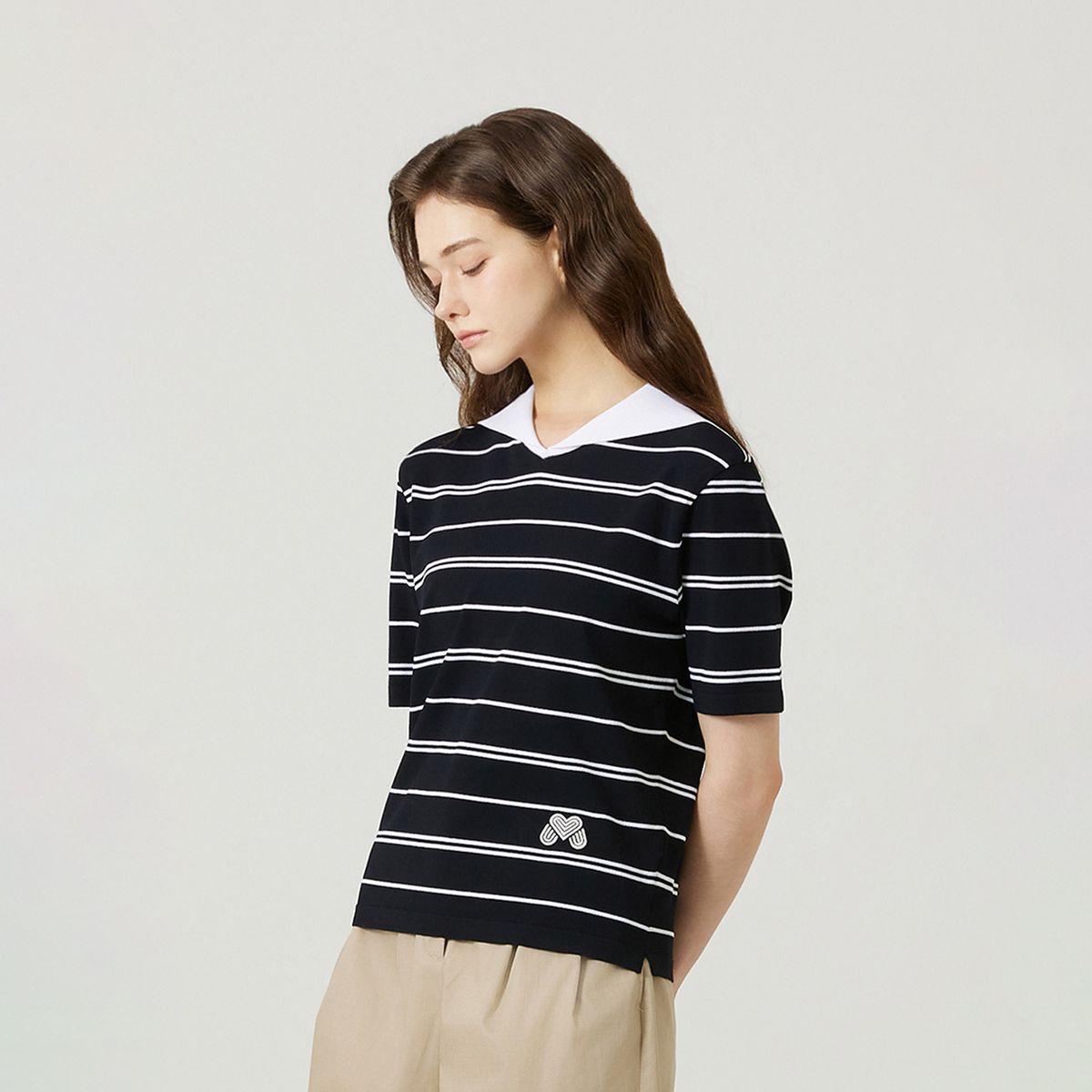 마틴골프(MARTINE GOLF) Sailor Scarf Detachable Short Sleeve Knit_NAVY