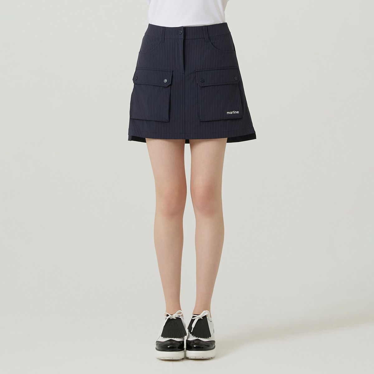마틴골프(MARTINE GOLF) Out Pocket Stripe Pattern Culotte_NAVY