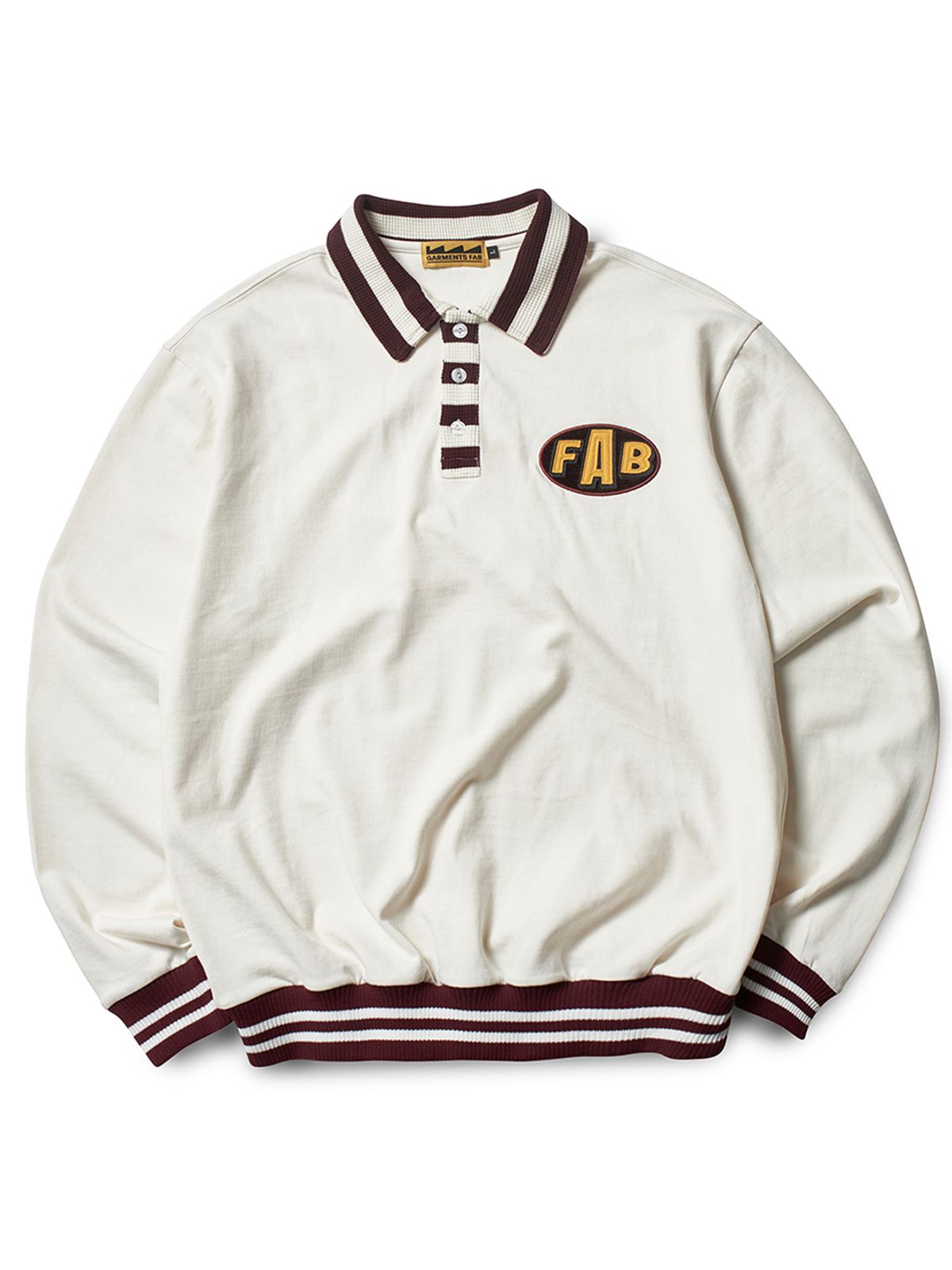가먼츠팹(GARMENTS FAB) Stripe Patch Rugby Shirts (IVORY)
