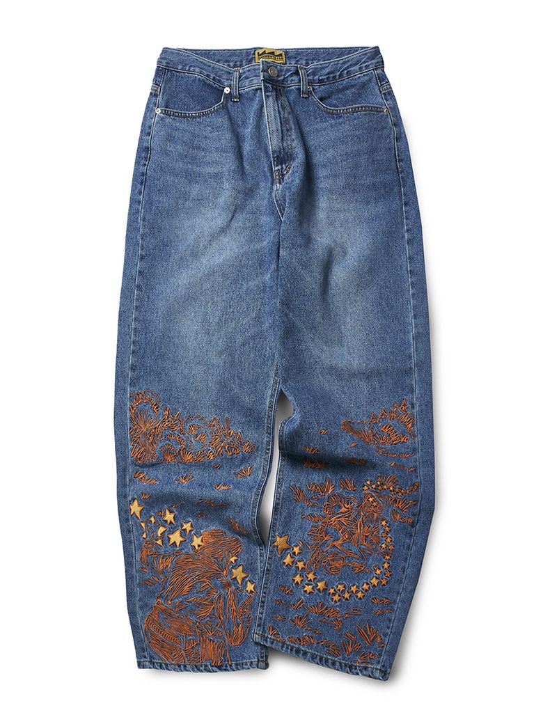 Cowboy EMB Denim Pants (BLUE)