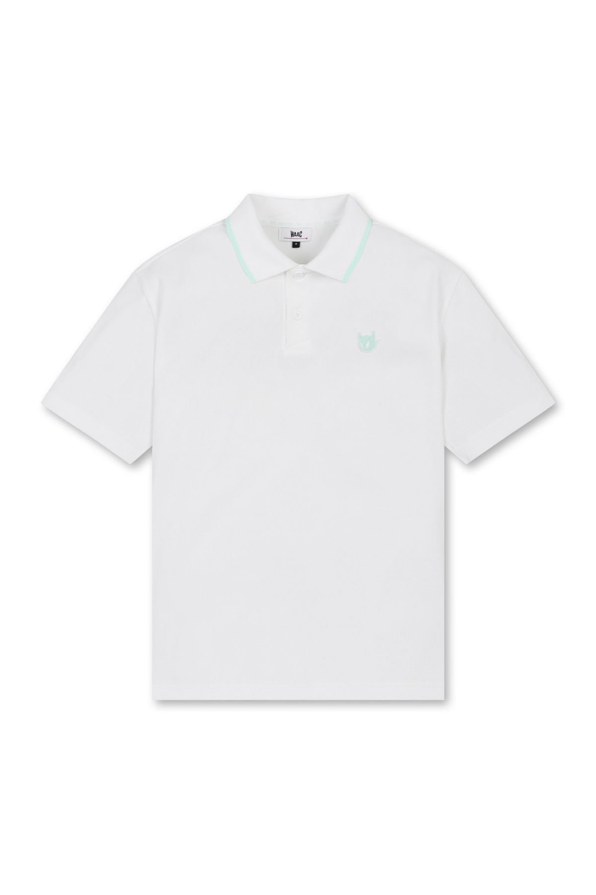 왁(WAAC) Men Color Block Pique Rib SS Polo_WMTCM25208WHX
